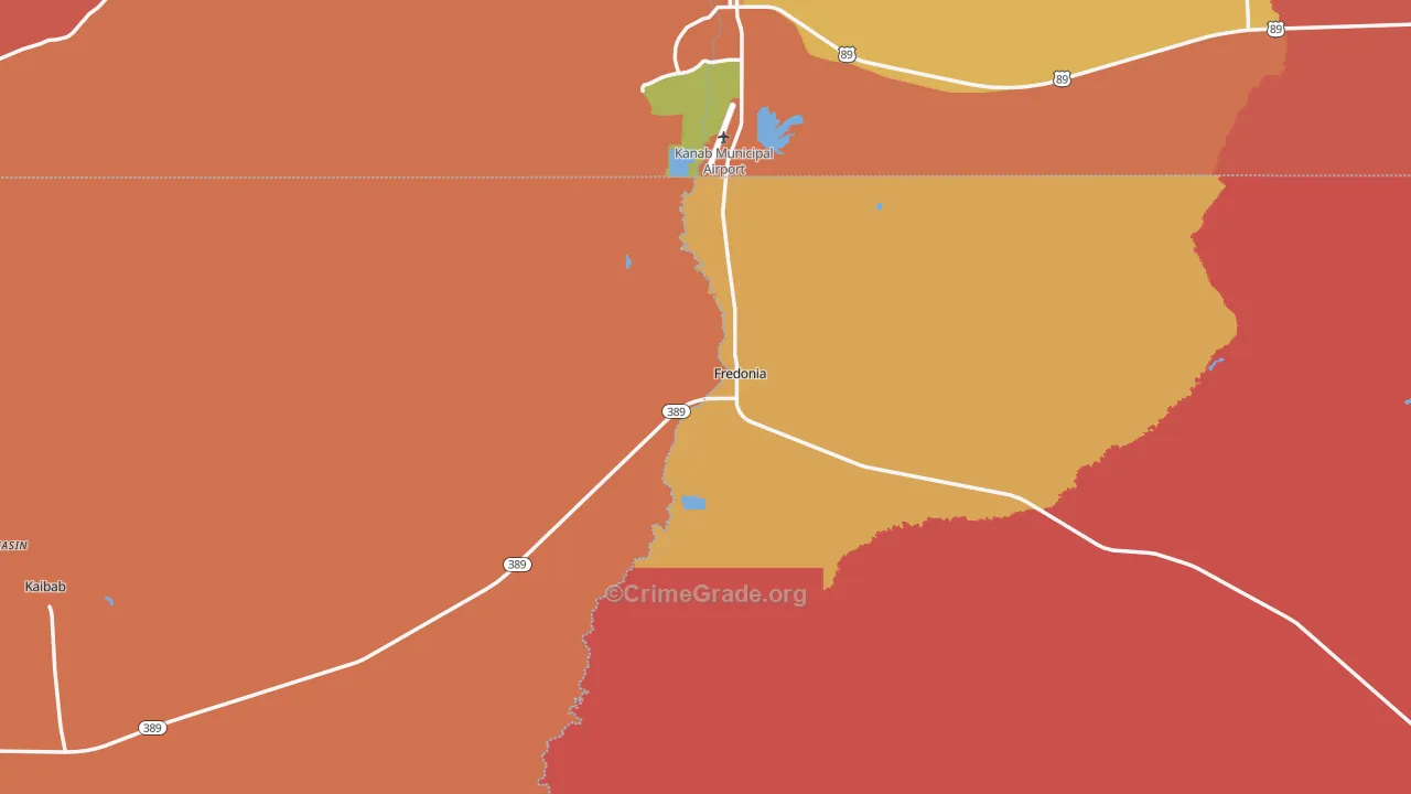 Fredonia, AZ Map of Assault Rates