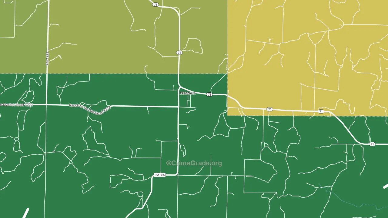Fredonia, TX Map of Assault Rates