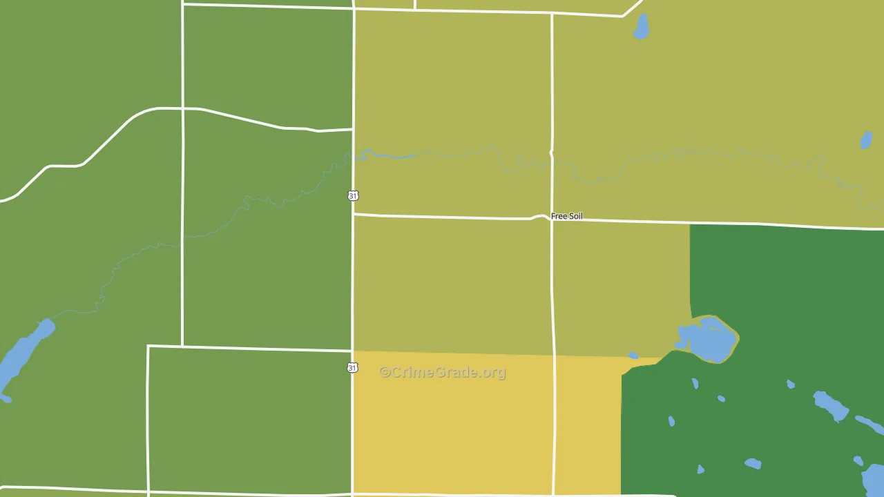 Free Soil, MI Map of Assault Rates