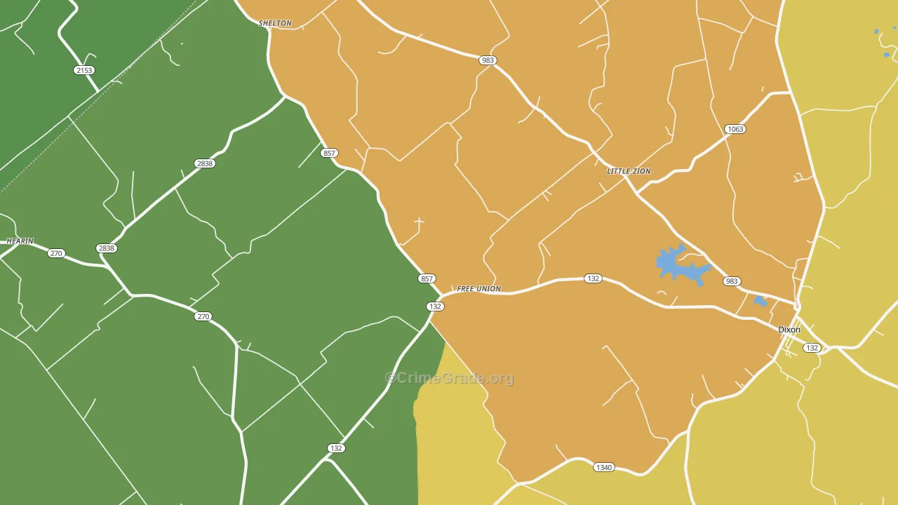 Free Union, KY Map of Assault Rates