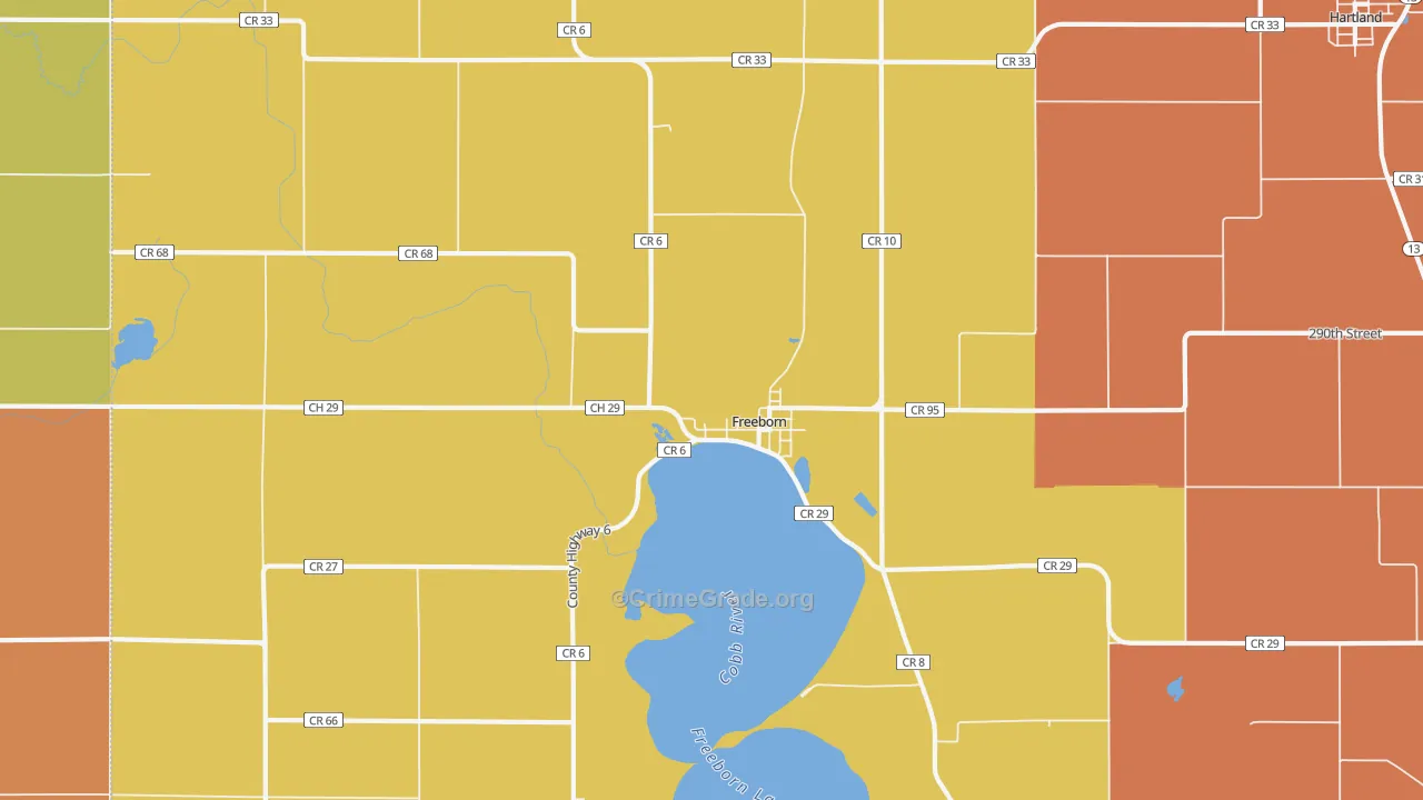 Freeborn, MN Map of Assault Rates
