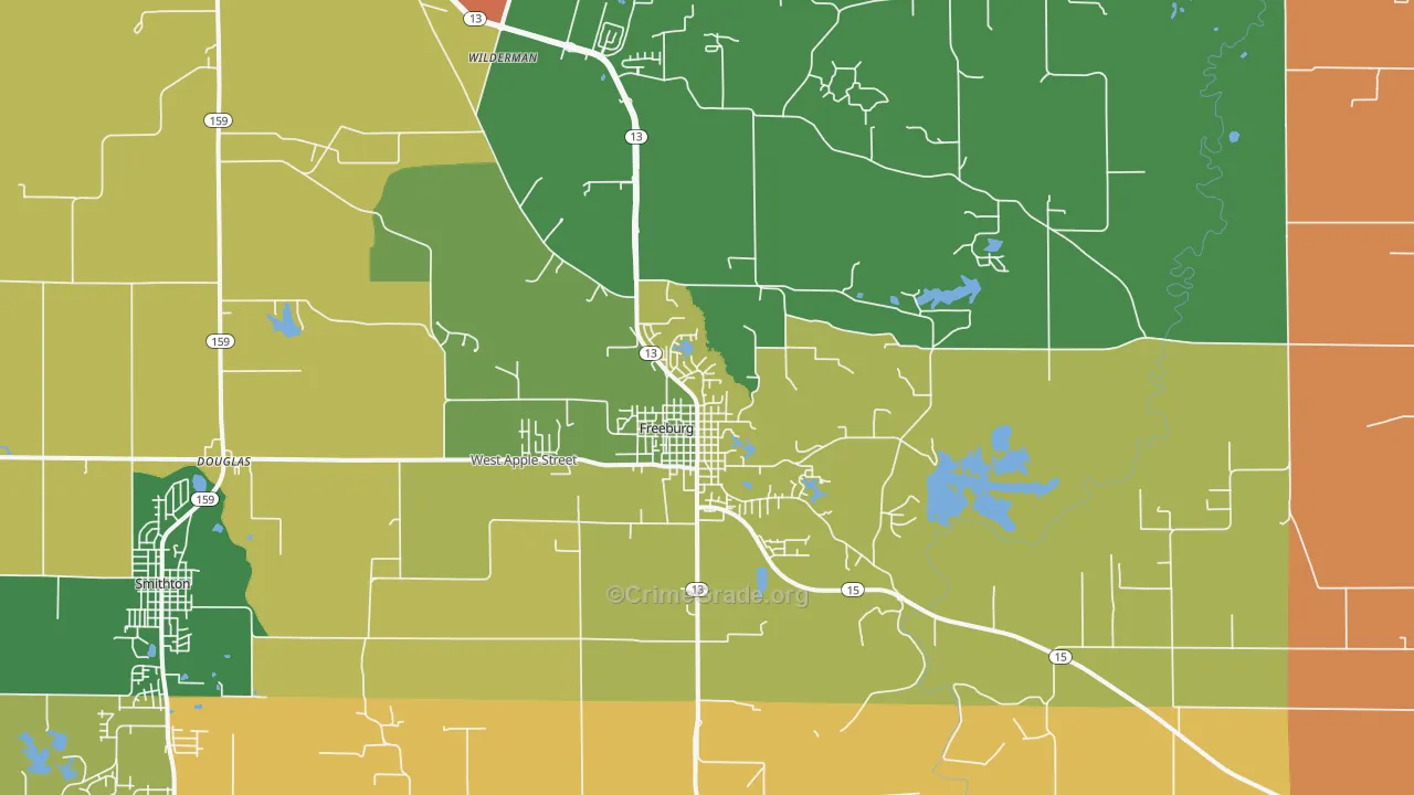 Freeburg, IL Map of Assault Rates