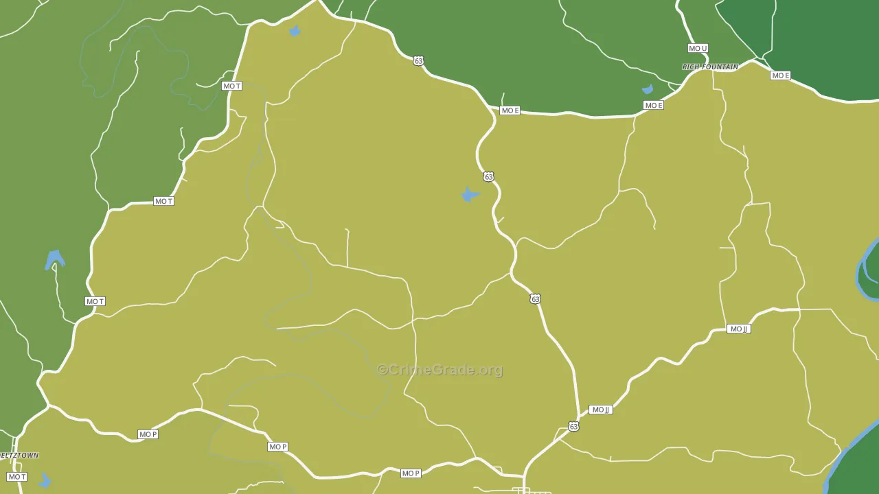 Freeburg, MO Map of Assault Rates