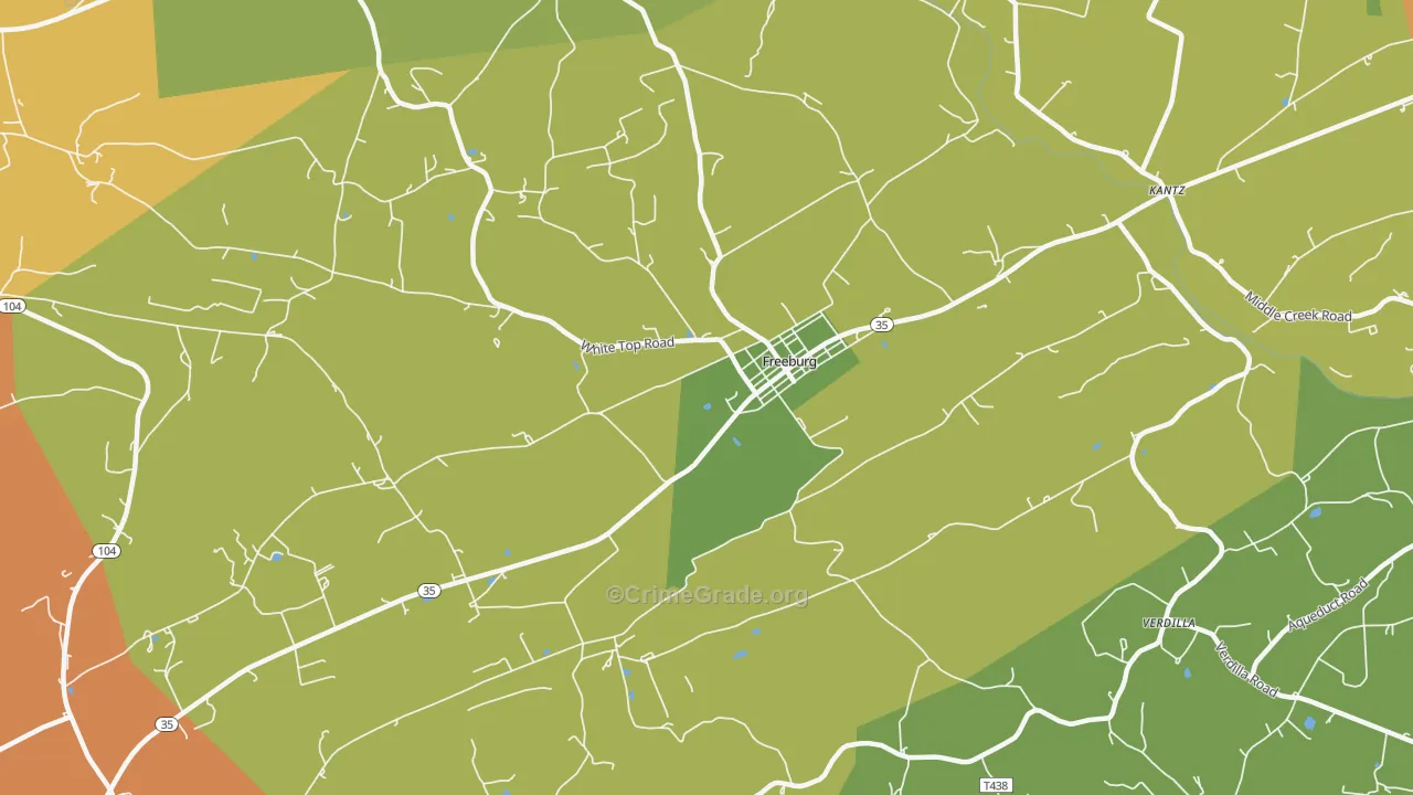 Freeburg, PA Map of Assault Rates