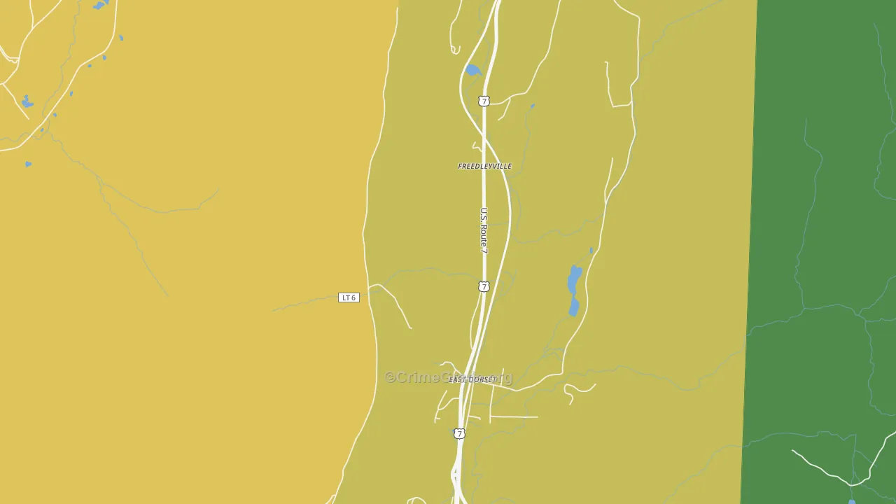 Freedleyville, VT Map of Assault Rates