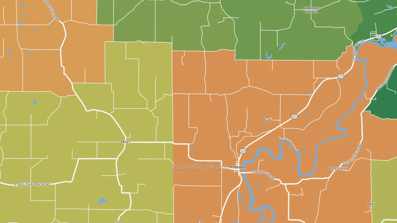 Freedom, IN Map of Assault Rates