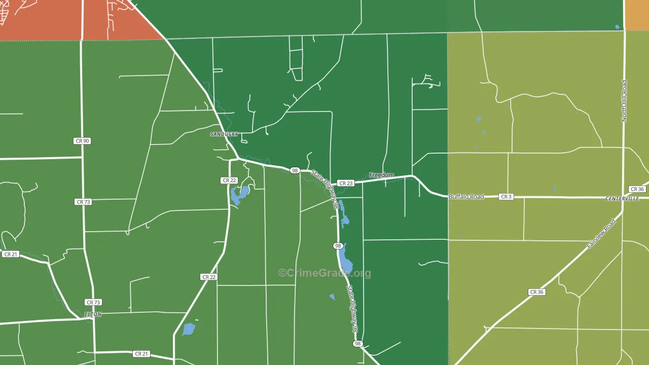 Freedom, NY Map of Assault Rates