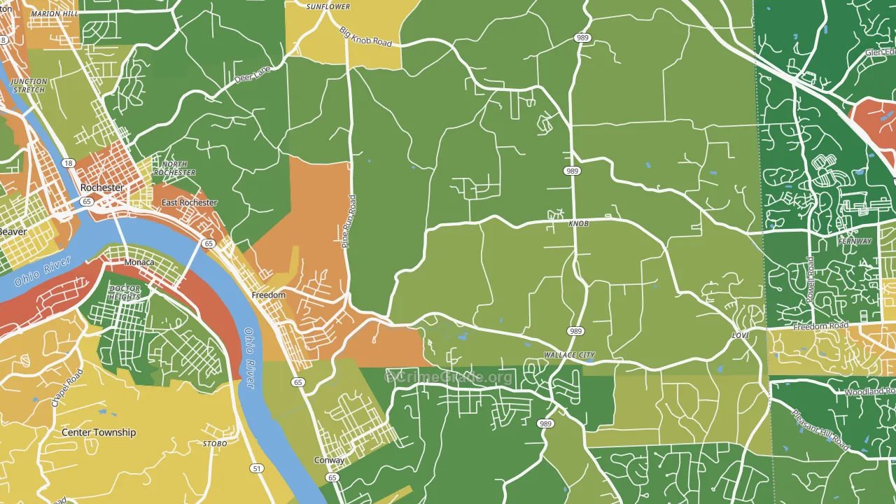 Freedom, PA Map of Assault Rates
