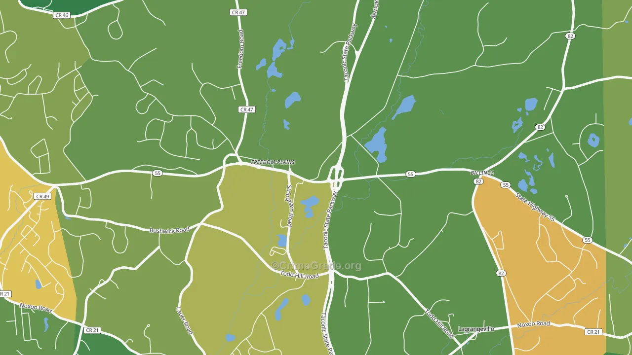 Freedom Plains, NY Map of Assault Rates