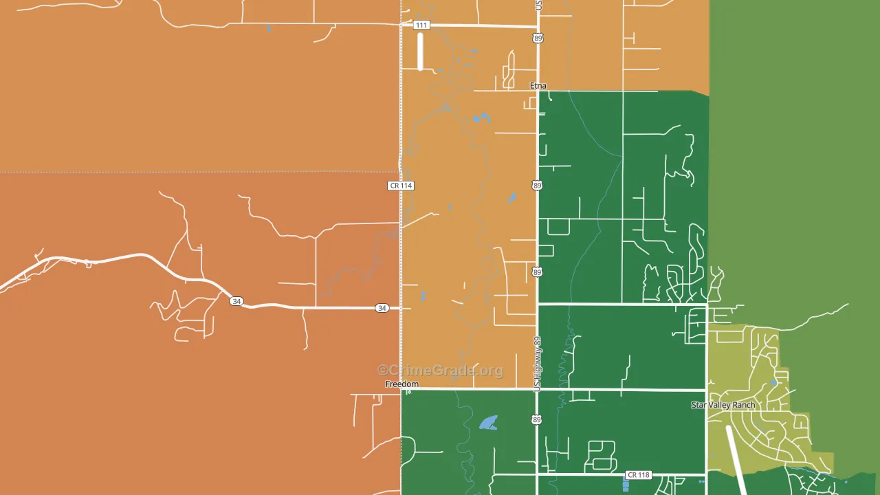 Freedom, WY Map of Assault Rates