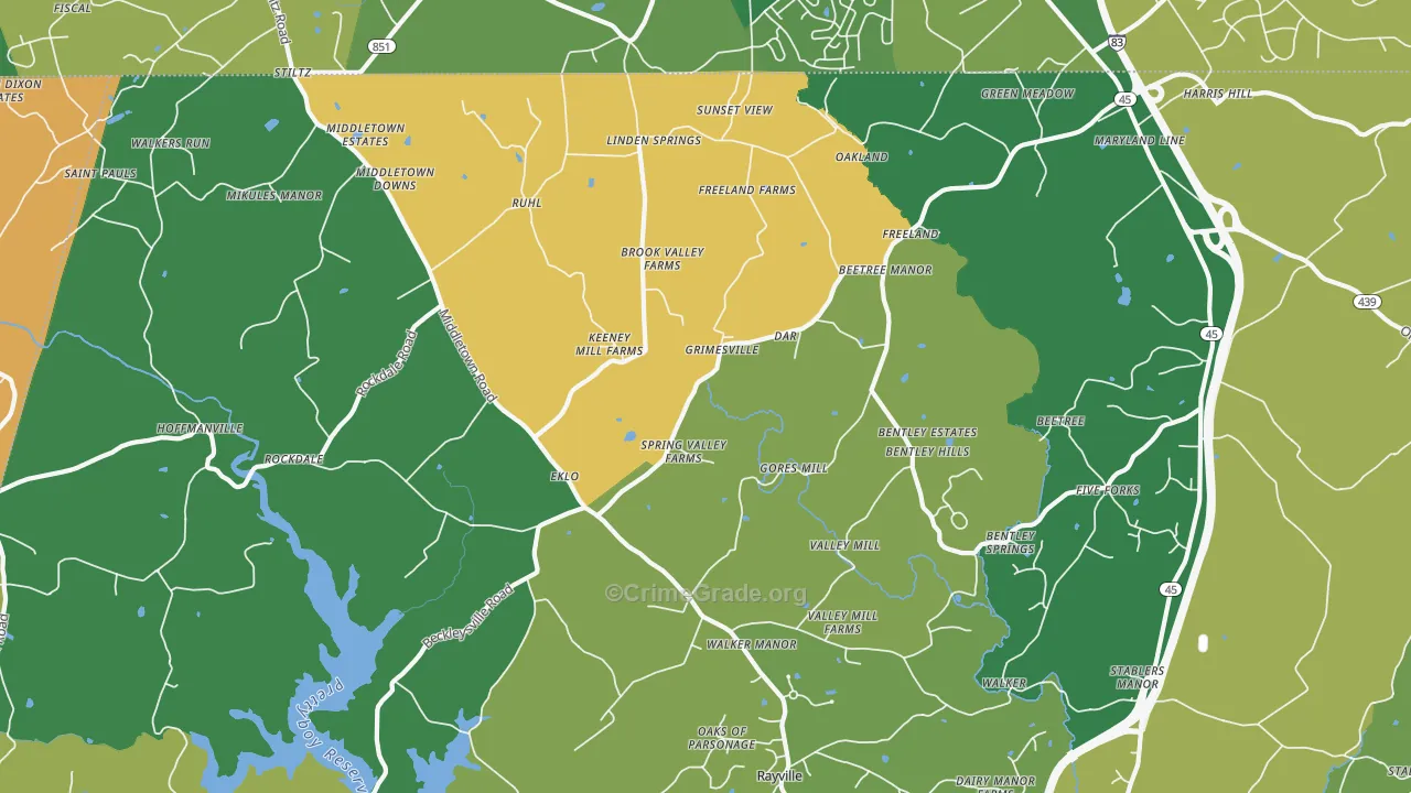 Freeland, MD Map of Assault Rates