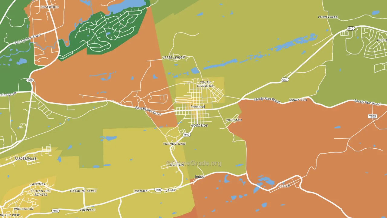 Freeland, PA Map of Assault Rates