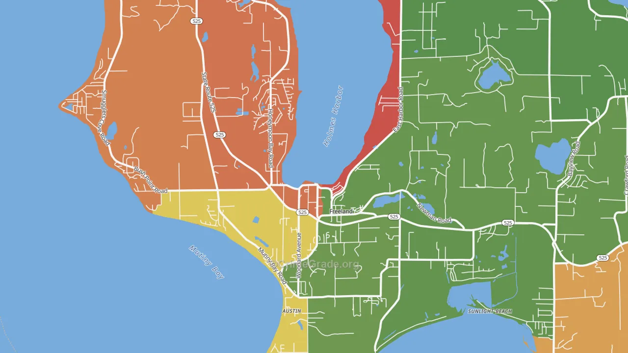 Freeland, WA Map of Assault Rates