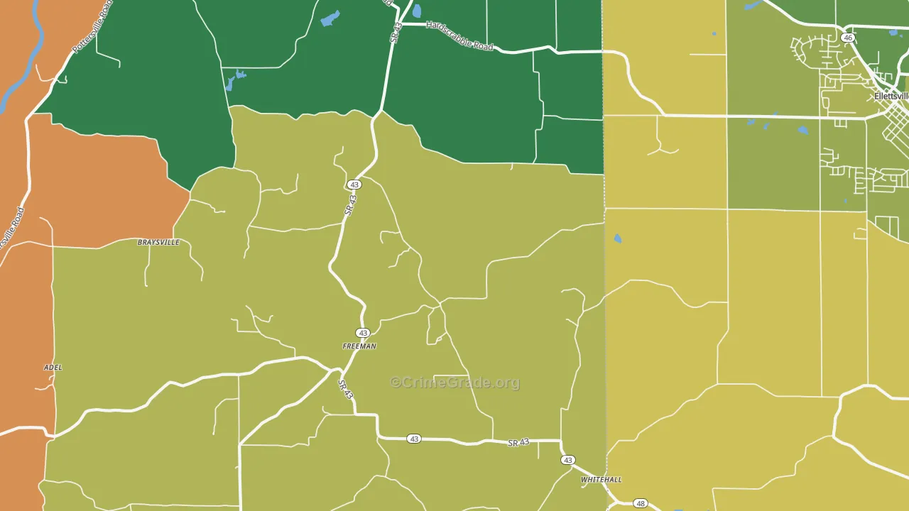 Freeman, IN Map of Assault Rates