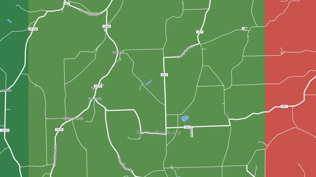 Freeman, NY Map of Assault Rates