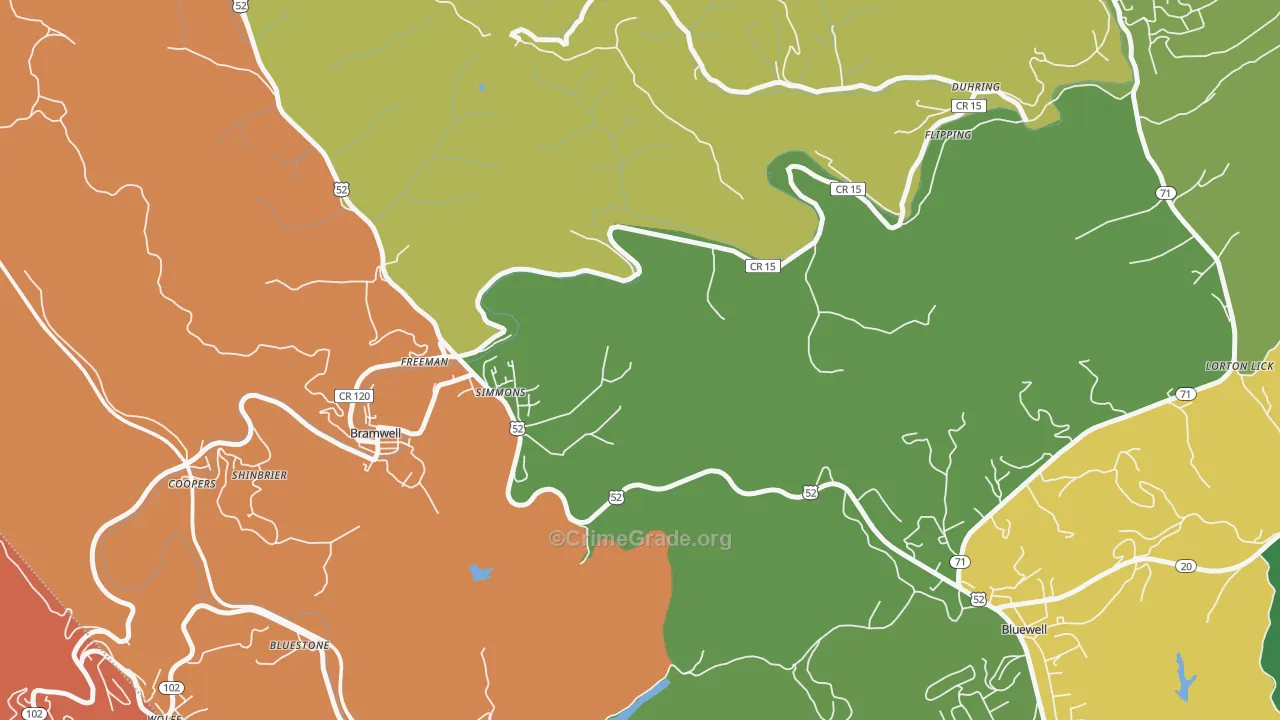 Freeman, WV Map of Assault Rates