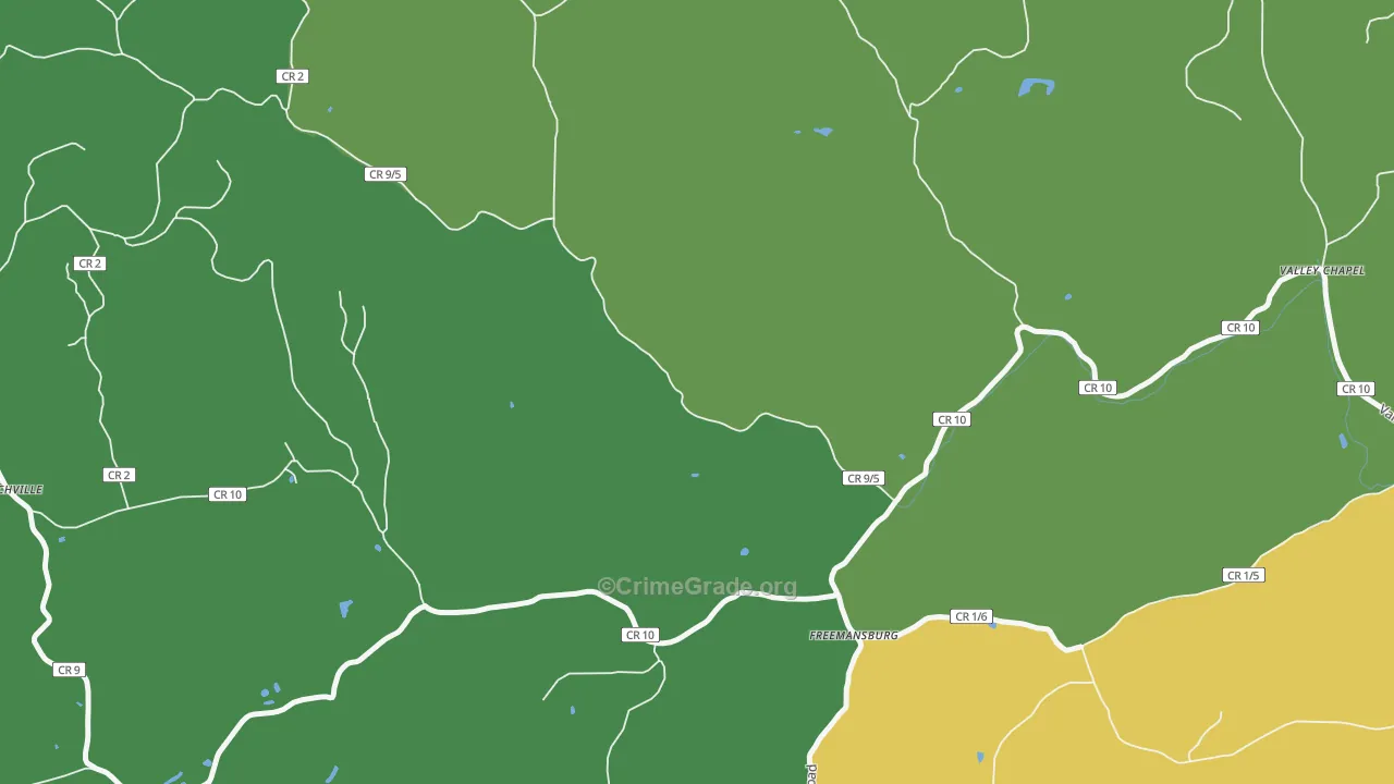 Freemansburg, WV Map of Assault Rates