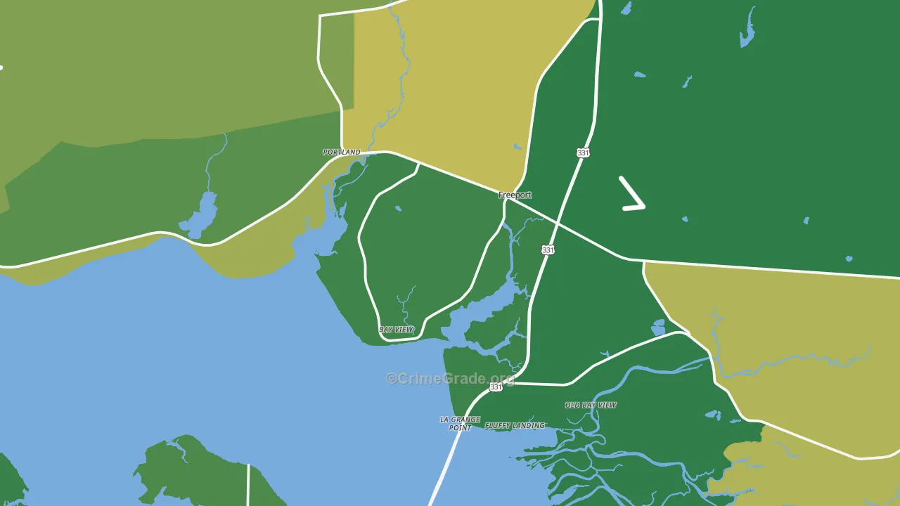 Freeport, FL Map of Assault Rates