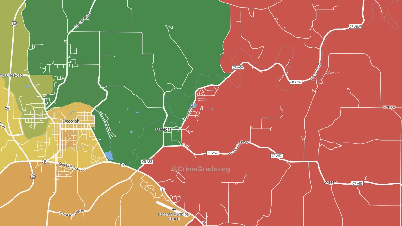 Freeport, IA Map of Assault Rates