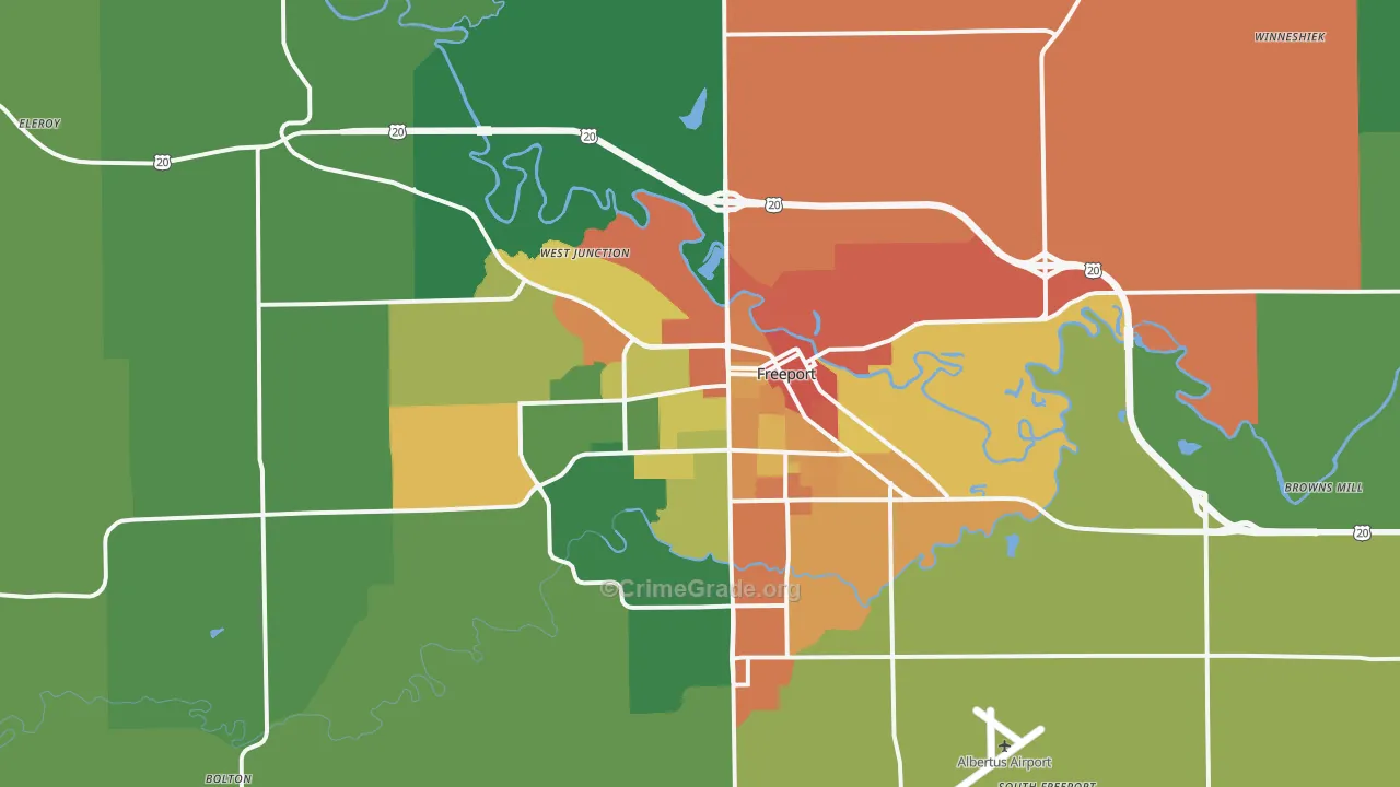 Freeport, IL Map of Assault Rates