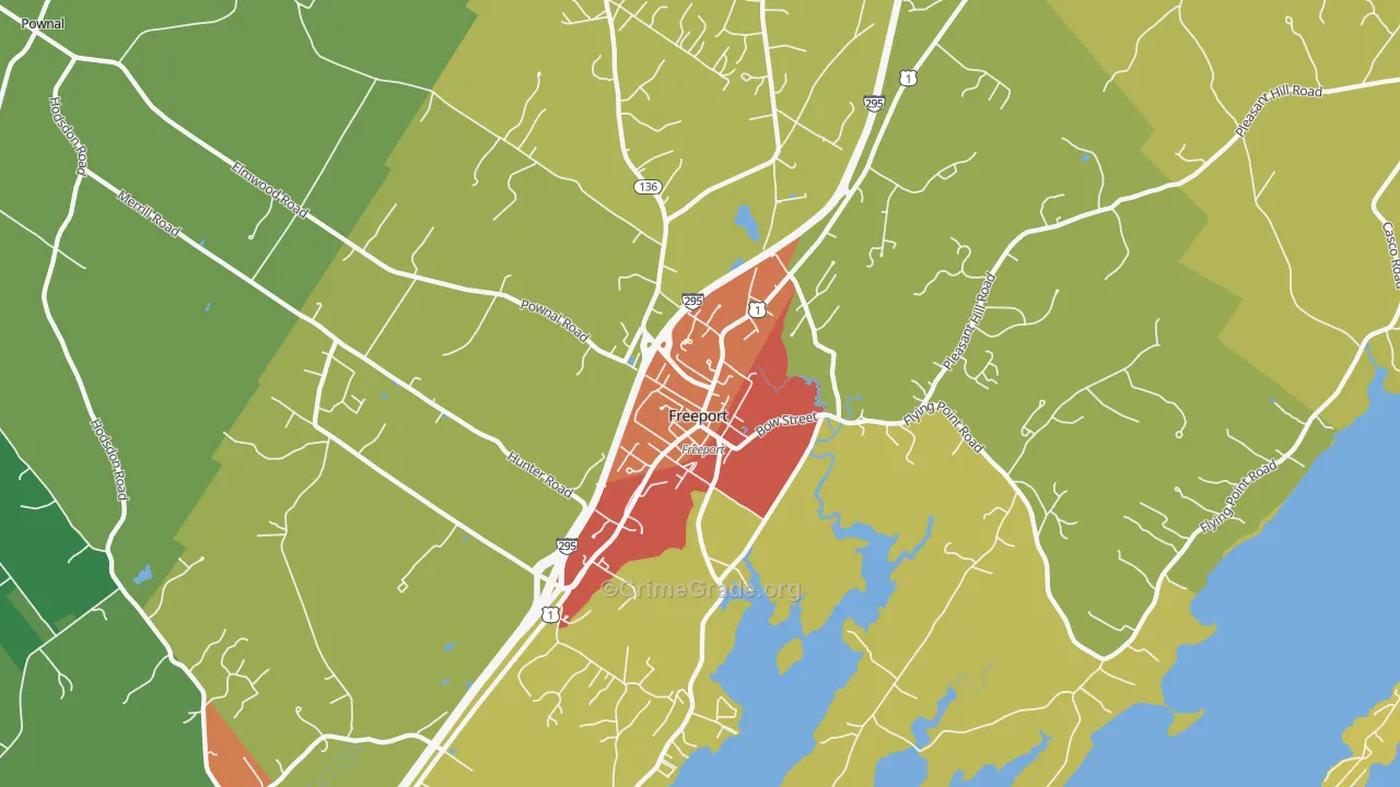 Freeport, ME Map of Assault Rates