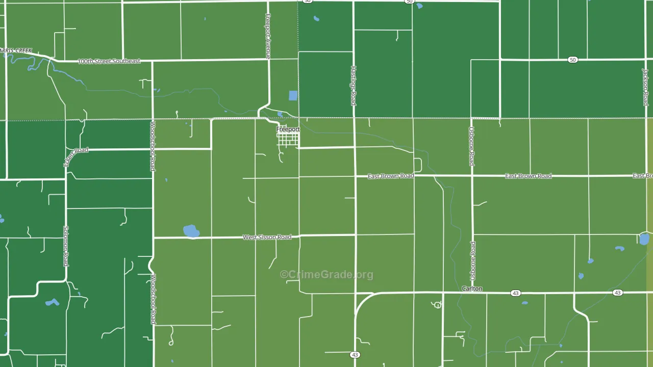 Freeport, MI Map of Assault Rates