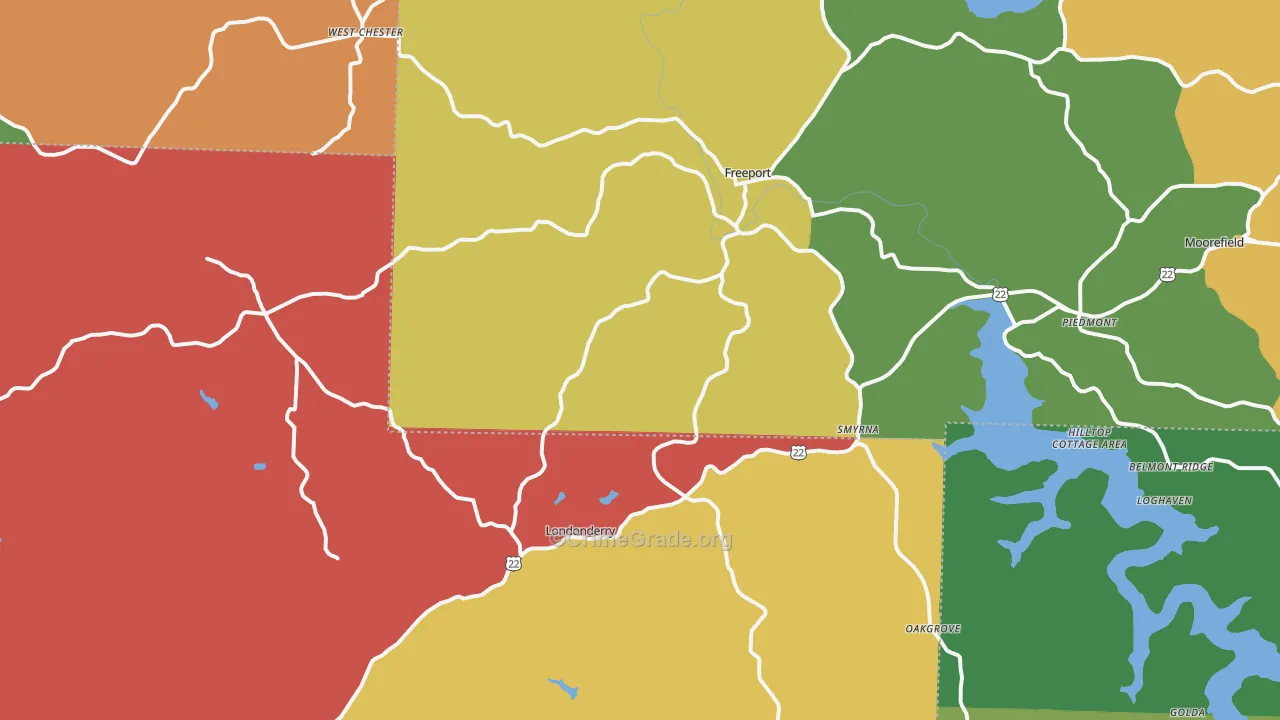 Freeport, OH Map of Assault Rates