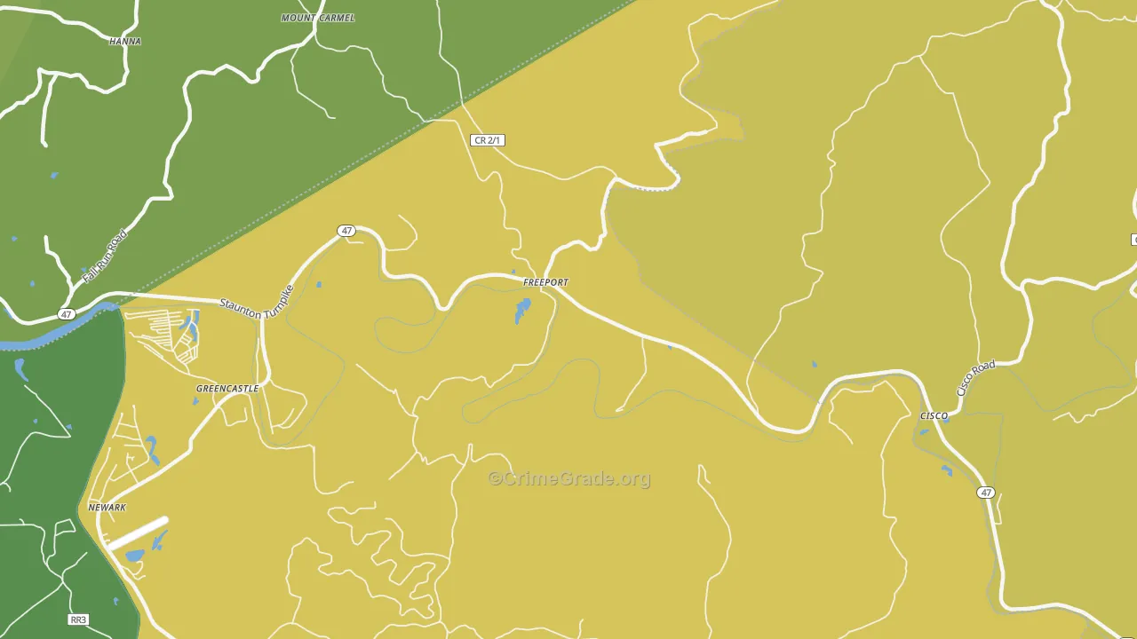 Freeport, WV Map of Assault Rates