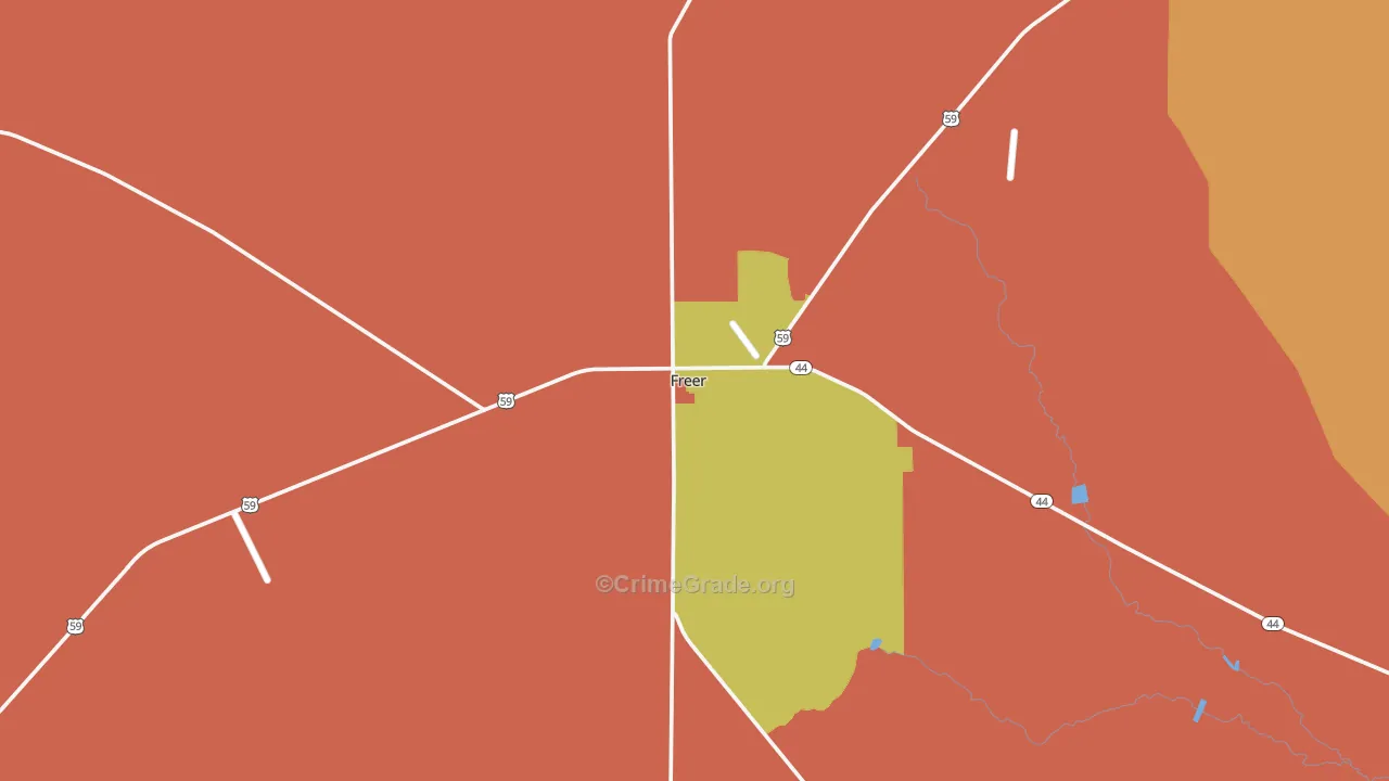 Freer, TX Map of Assault Rates