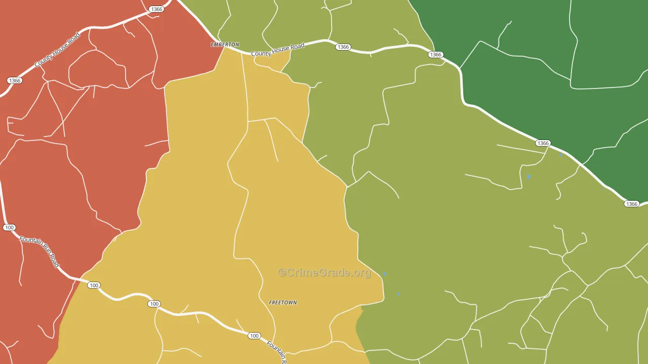 Freetown, KY Map of Assault Rates