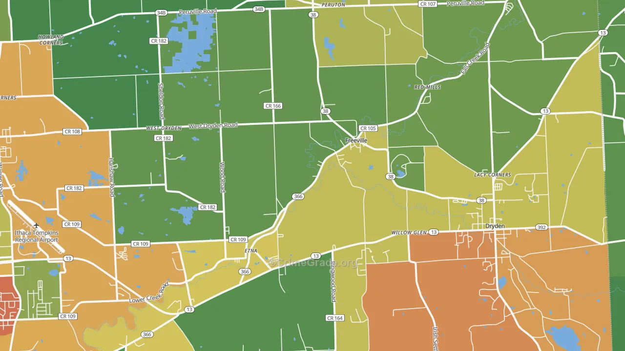 Freeville, NY Map of Assault Rates