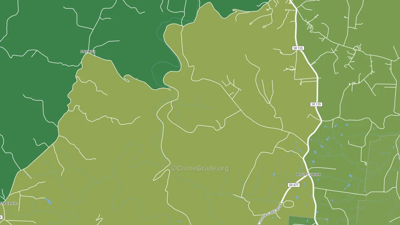 Freewill, TN Map of Assault Rates