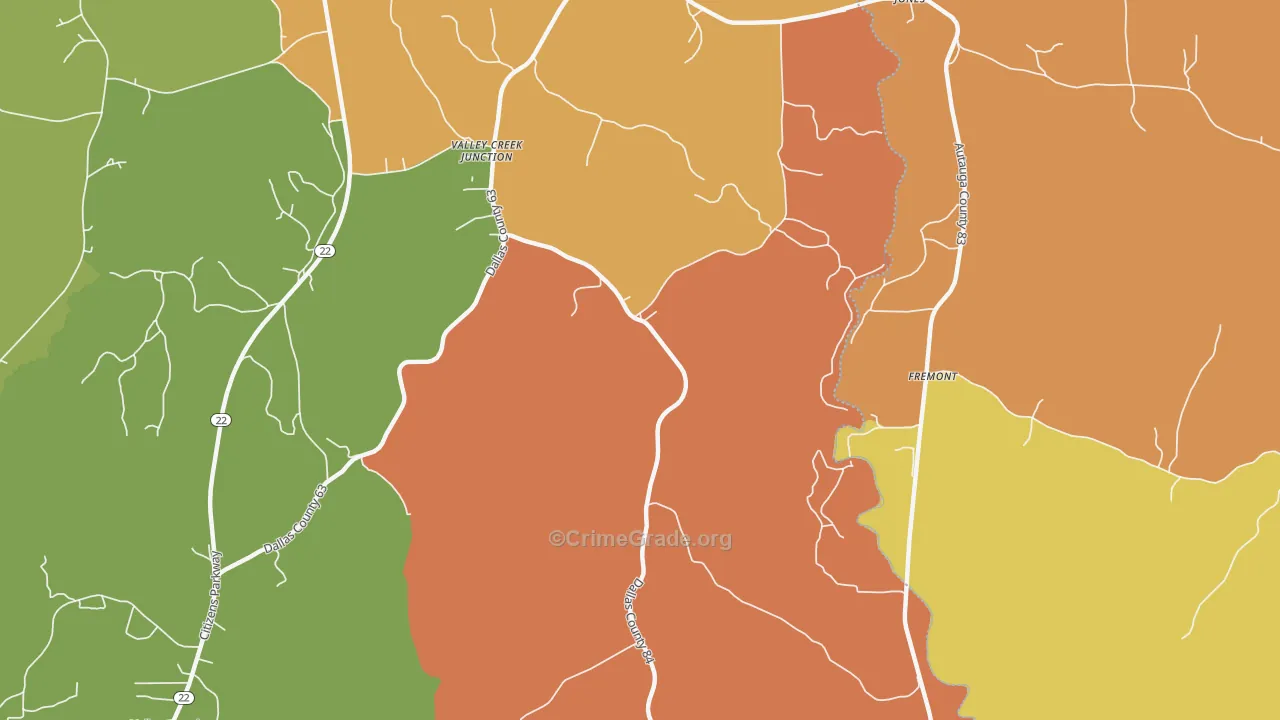 Fremont, AL Map of Assault Rates
