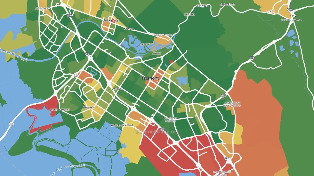Fremont, CA Map of Assault Rates