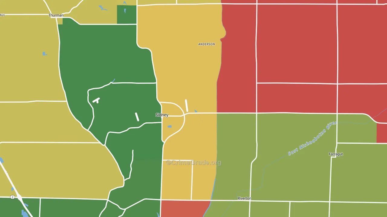 Fremont County, IA Map of Assault Rates
