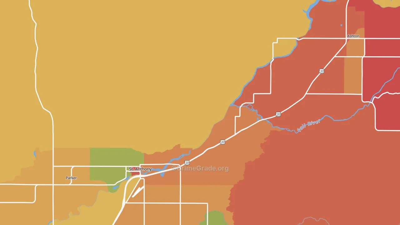 Fremont County, ID Map of Assault Rates