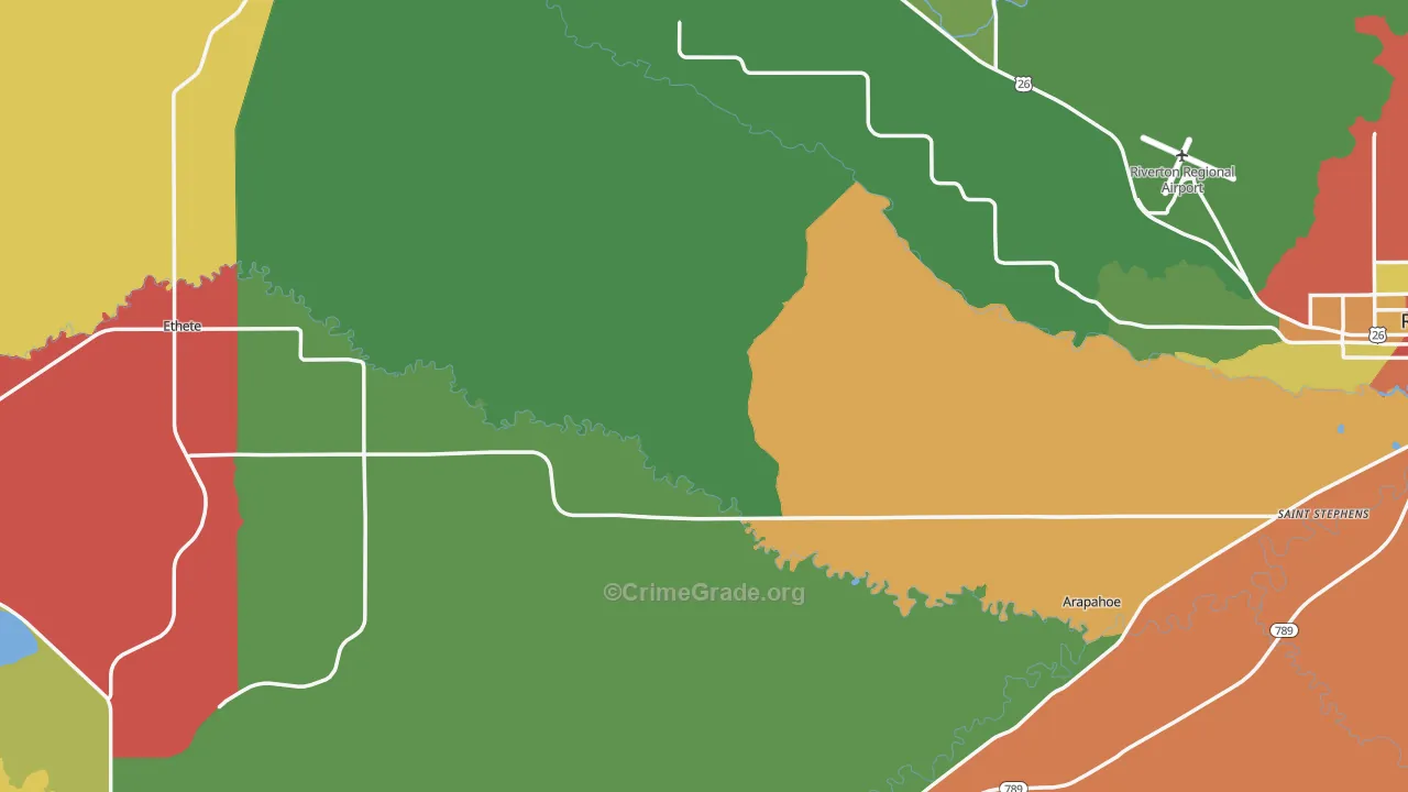 Fremont County, WY Map of Assault Rates