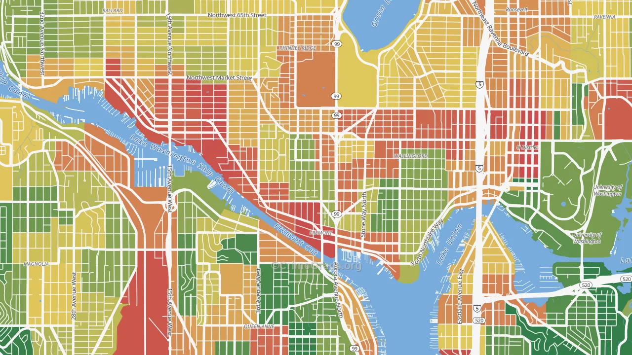 Fremont, Seattle, WA Map of Assault Rates