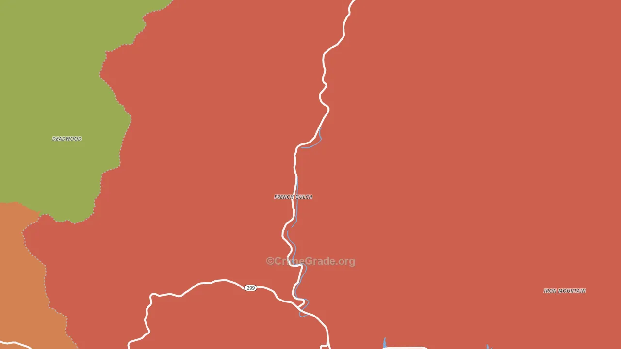 French Gulch, CA Map of Assault Rates