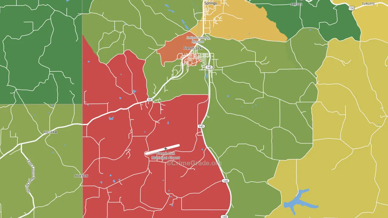 French Lick, IN Map of Assault Rates