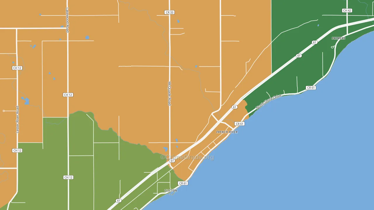 French River, MN Map of Assault Rates