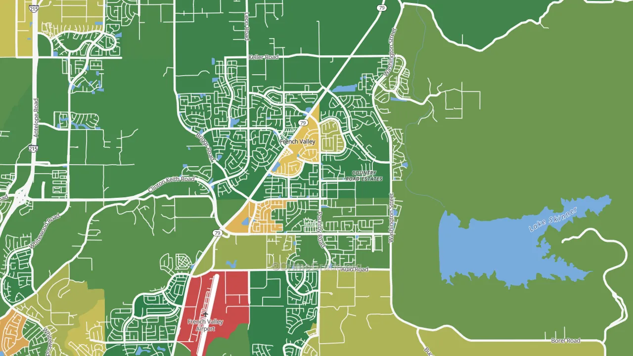 French Valley, CA Map of Assault Rates