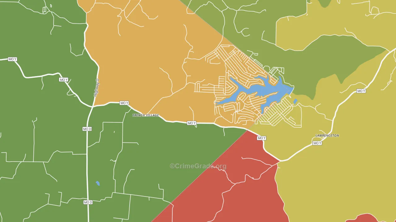 French Village, MO Map of Assault Rates