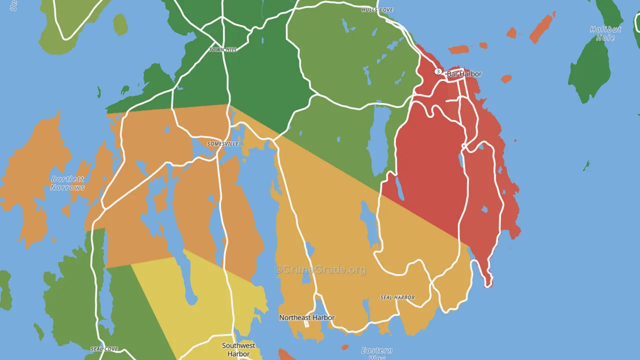 Frenchboro, ME Map of Assault Rates