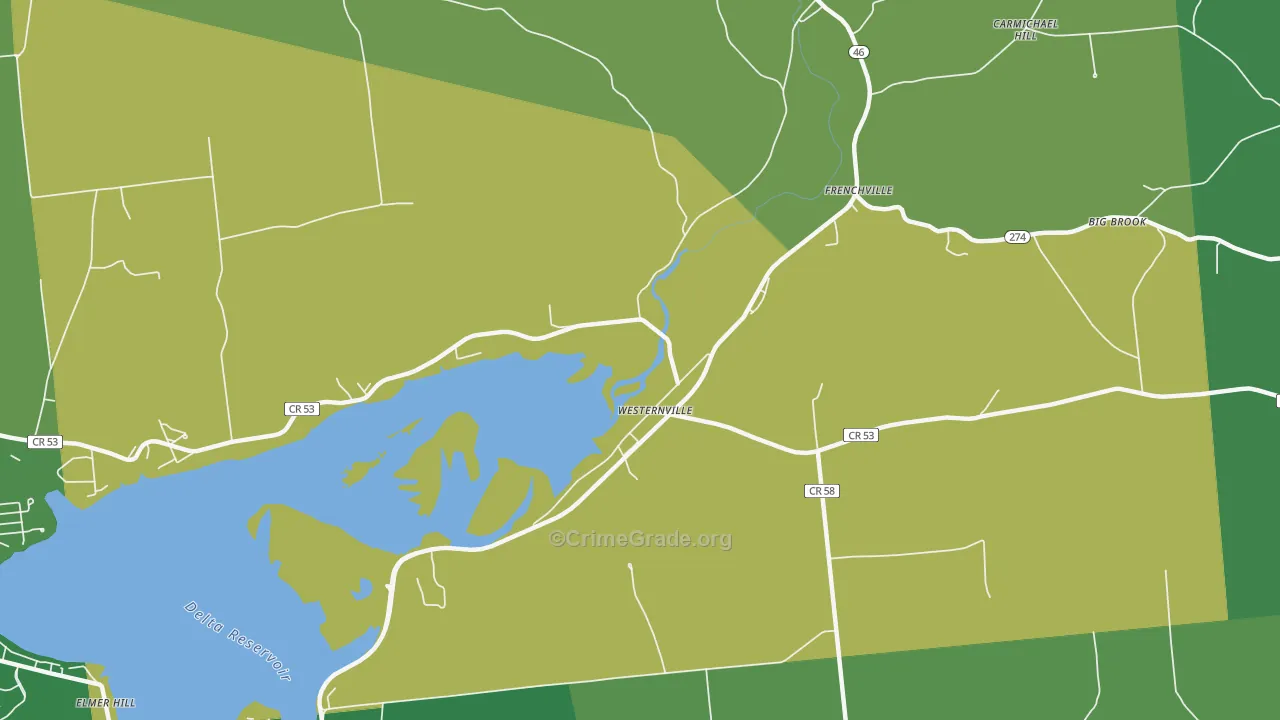 Frenchville, NY Map of Assault Rates