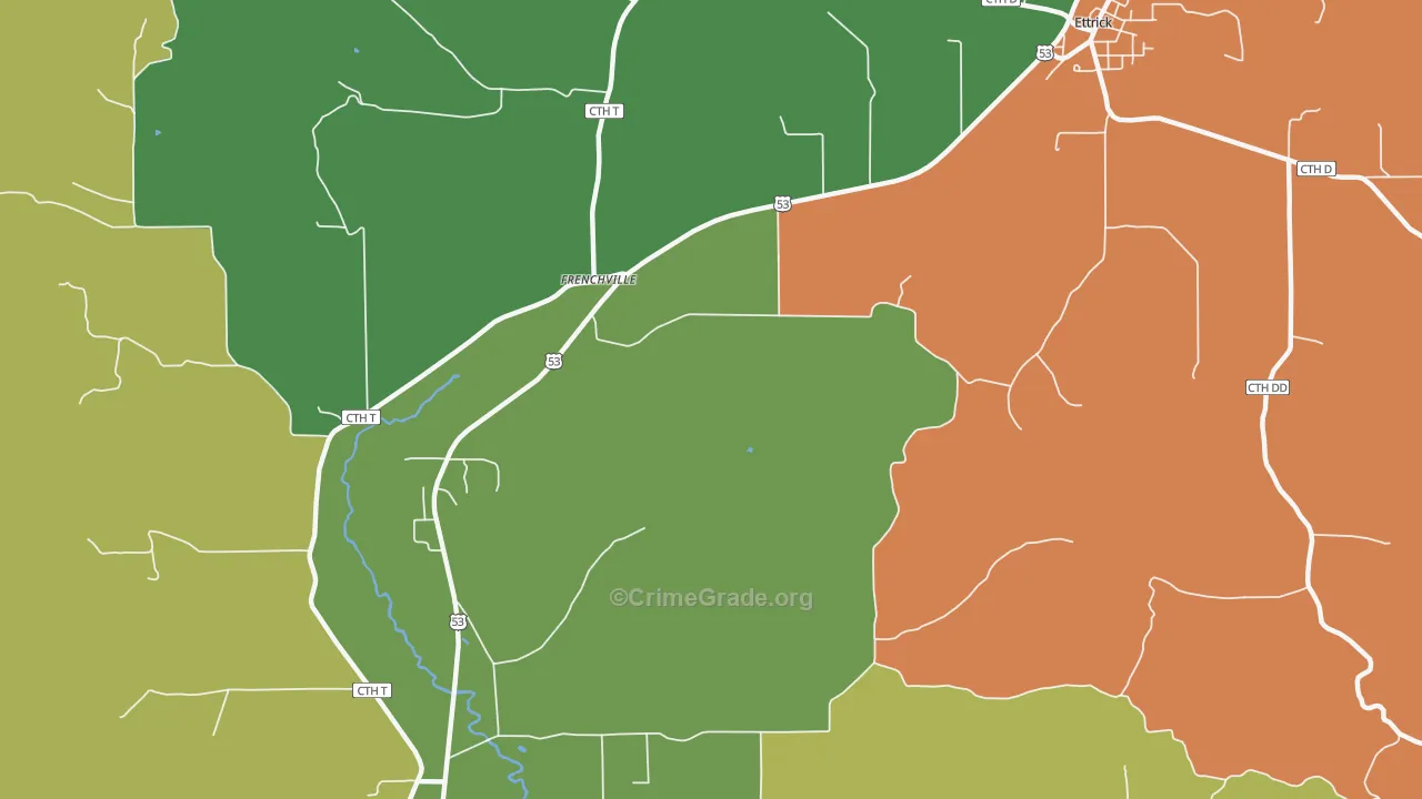 Frenchville, WI Map of Assault Rates