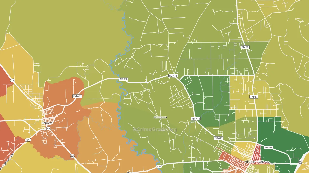Fresenius, TX Map of Assault Rates