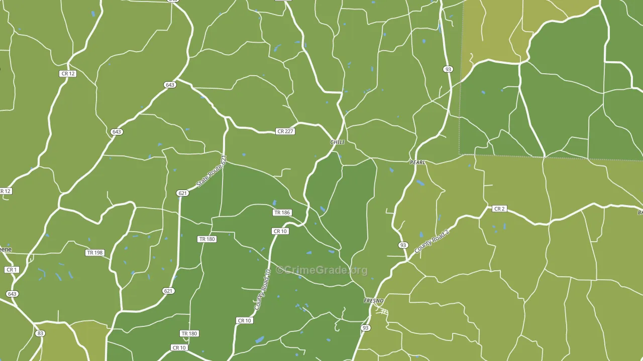 Fresno, OH Map of Assault Rates
