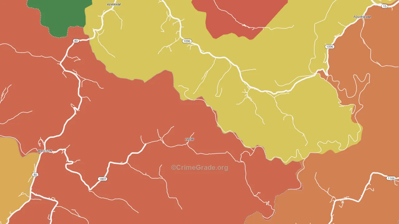 Frew, KY Map of Assault Rates
