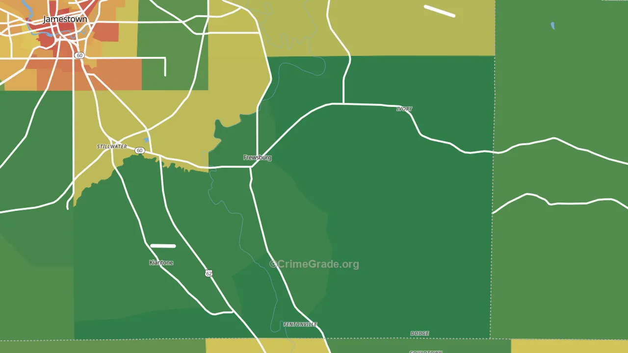 Frewsburg, NY Map of Assault Rates